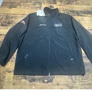 North End Mobil 1 Racing Soft Shell Jacket‎ Men's XXL Black NASCAR Motor Oil